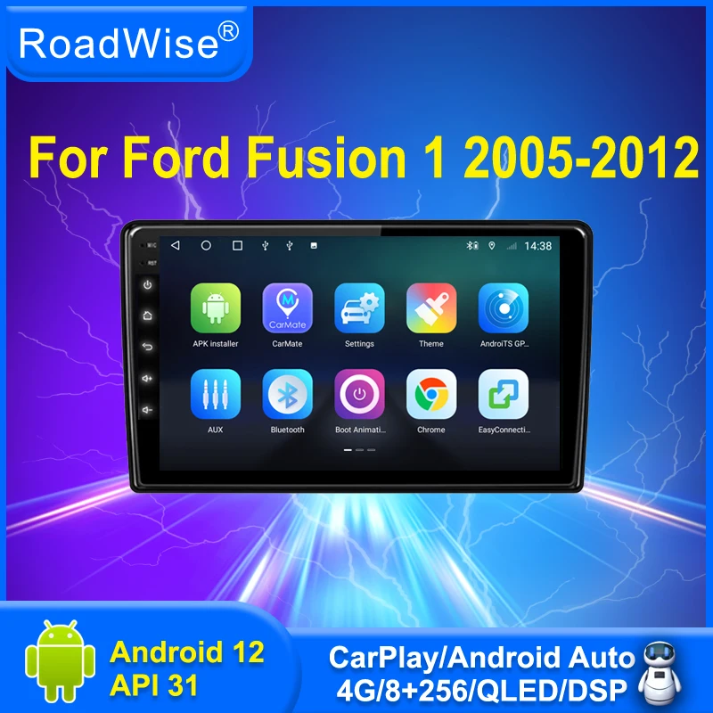 

Roadwise 8+256 Android 12 Car Radio For Ford Fusion 2005 - 2012 Multimedia Carplay 4G WIFI GPS DSP DVD 2DIN IPS Autoradio Stereo