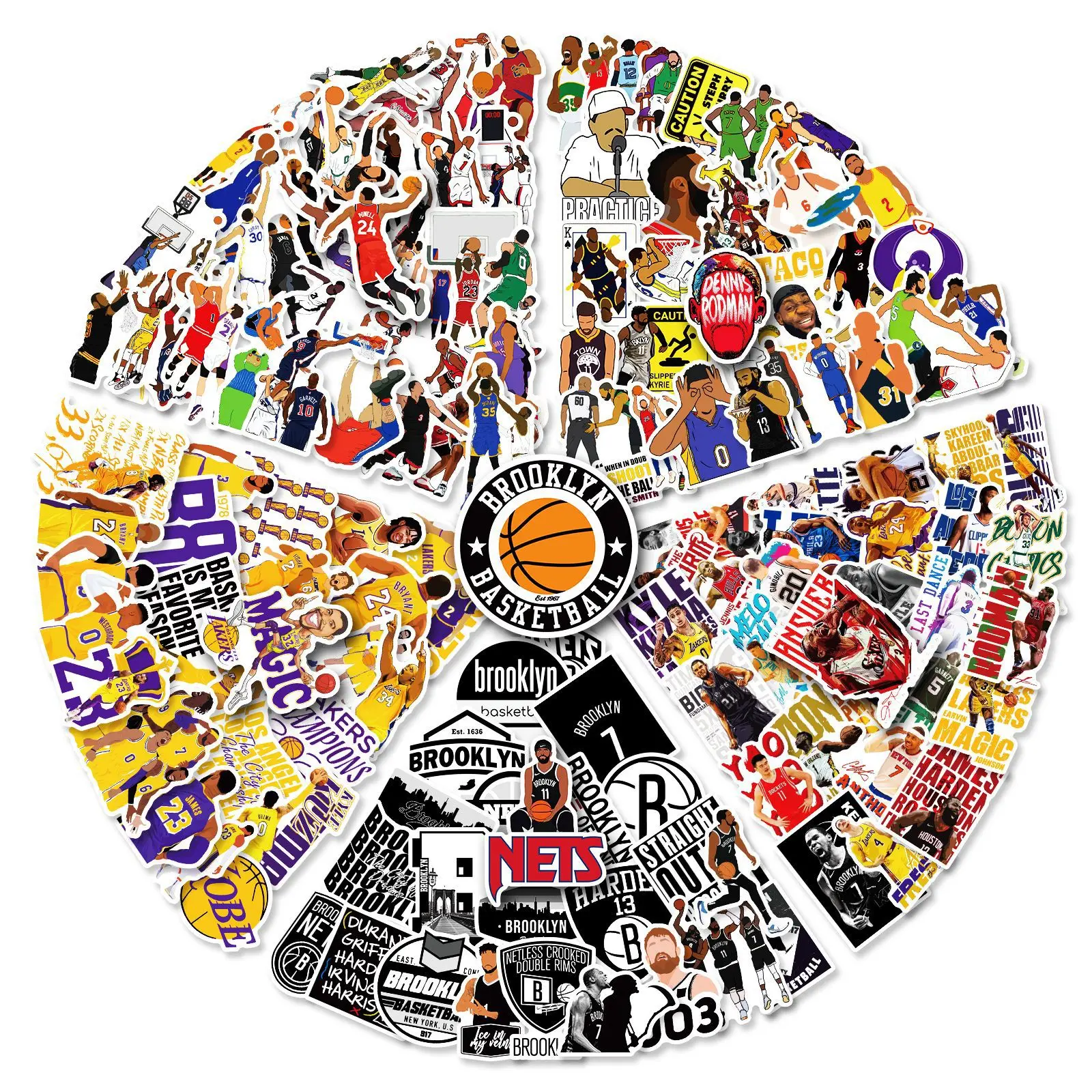 

50pcs Basketball Sticker Basketball Star Sticker
