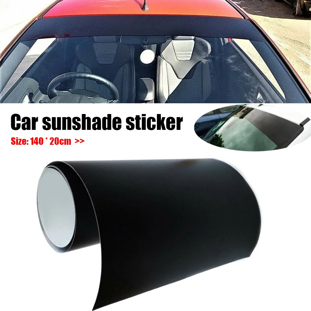 Auto Glanz Schwarz Sonne Streifen Universal Auto Van Windschutz Sunstrip  Aufkleber Windschutzscheibe Sonnenschutz Visier Sonne Streifen Aufkleber
