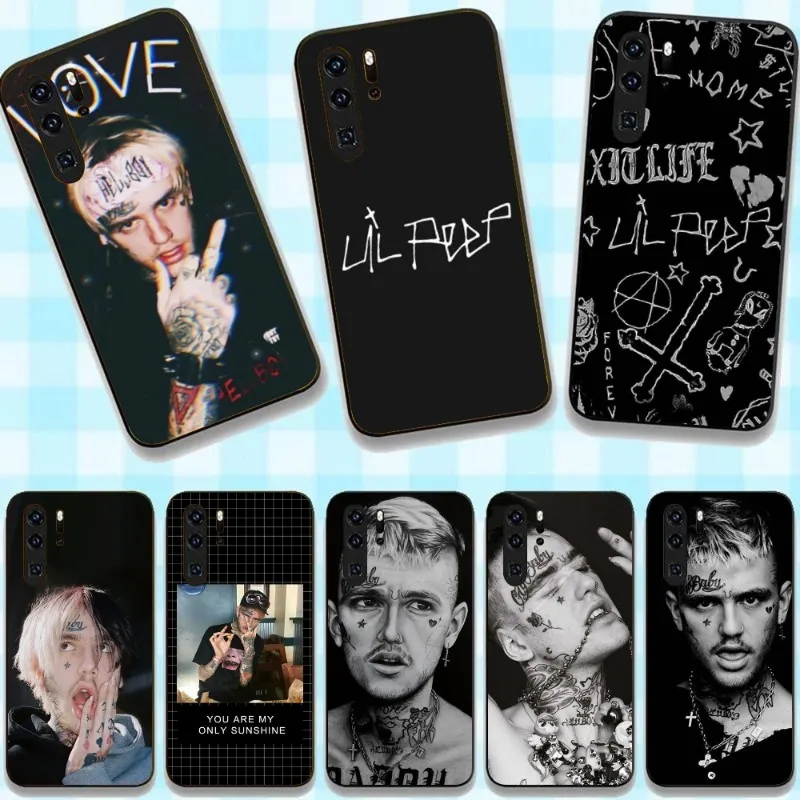 Мягкий чехол для телефона Lil Peep Bo Huawei P50 P40 P30 Pro Lite P Smart 2021 2019 Magic 3 мягкий черный |