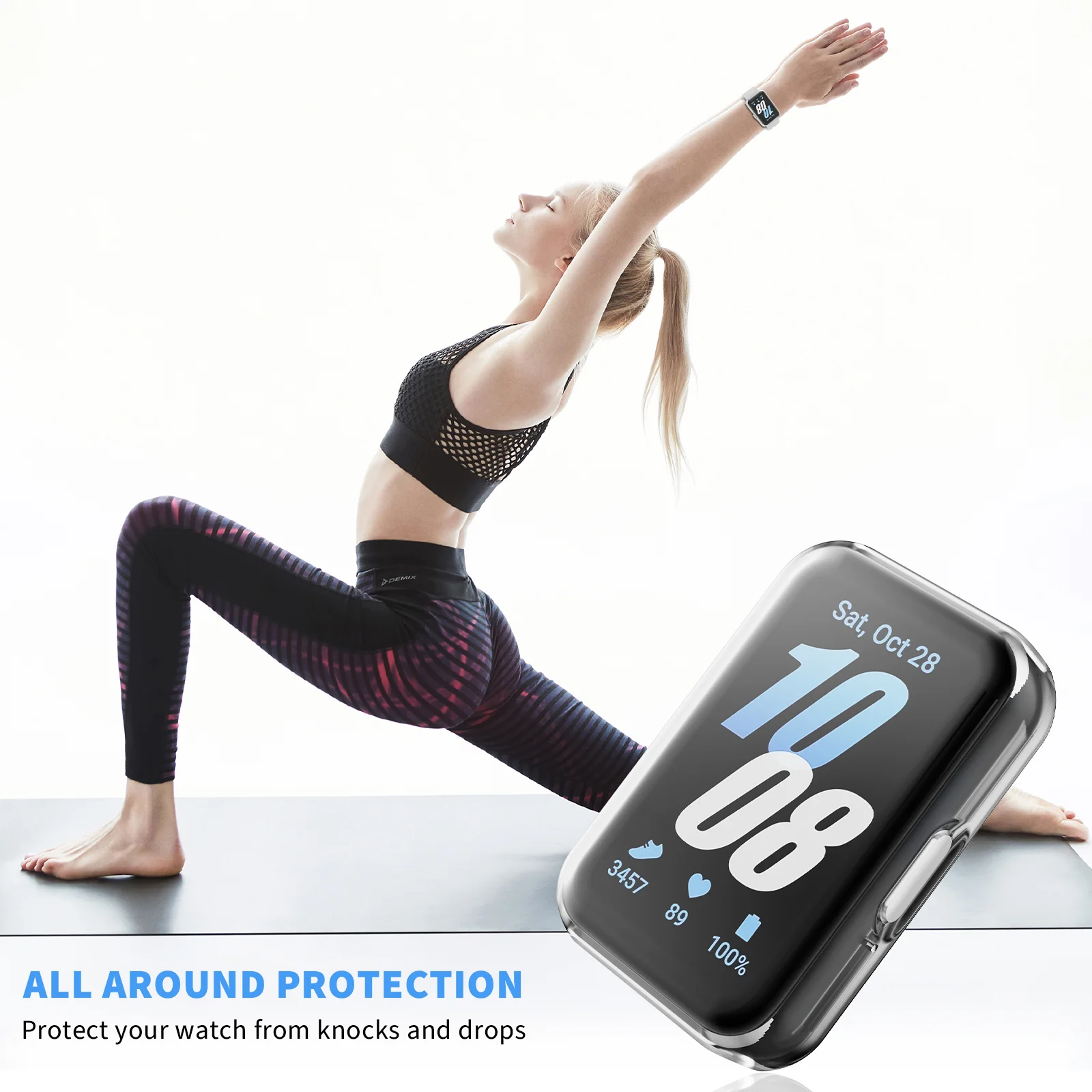 Screen Protector Case for Samsung Galaxy Fit 3 Watch Soft TPU Plated Bumper All-Around Watch Protective Shell