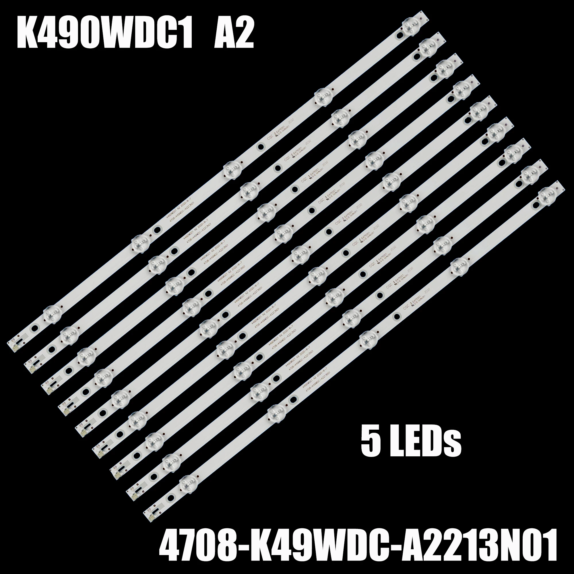 Tira de Retroiluminação Led 4708-k49wdc-a2213n01 K490wdc1 a2 49u5070 49puf6 49uk950t H49v5000 49bdl3056q 49lk5400pla 49uk950