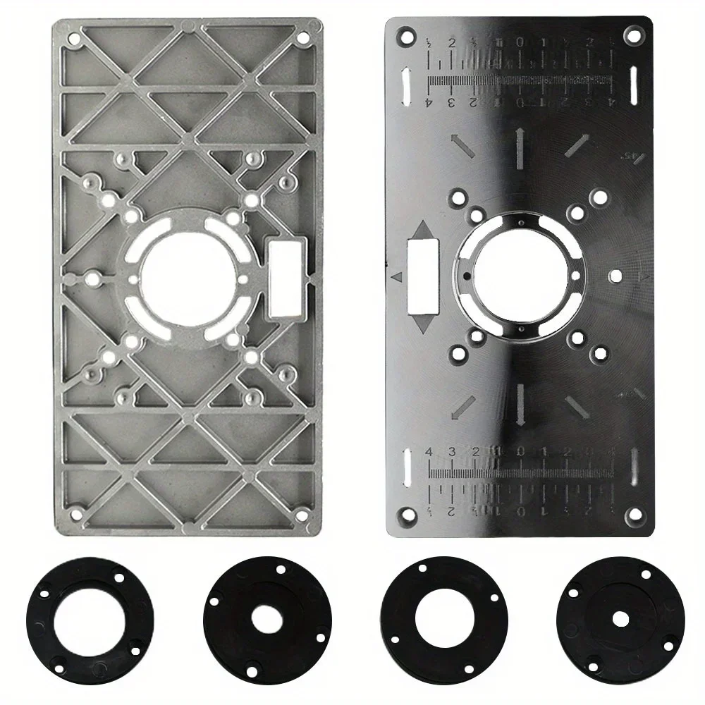Aluminum Router Table Insert Plate for Woodworking Benches with Rings