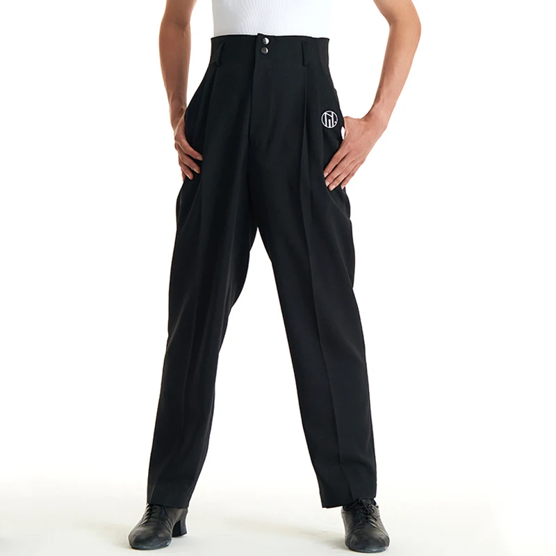 

New Latin Dance Pants For Men Double Button Straight Pants Latin Dance Practice Suit Male Chacha Rumba Tango Latin Wear DQS14164