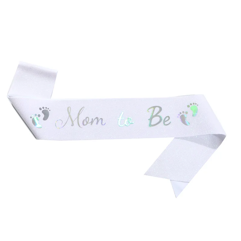 Glitter Satin Sash Set for Expectant Parents - Baby Shower & Gender Reveal Party Decoration