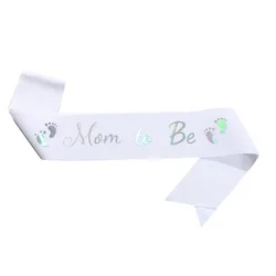 Glitter Satin Sash Set for Expectant Parents - Baby Shower & Gender Reveal Party Decoration (Mom C)