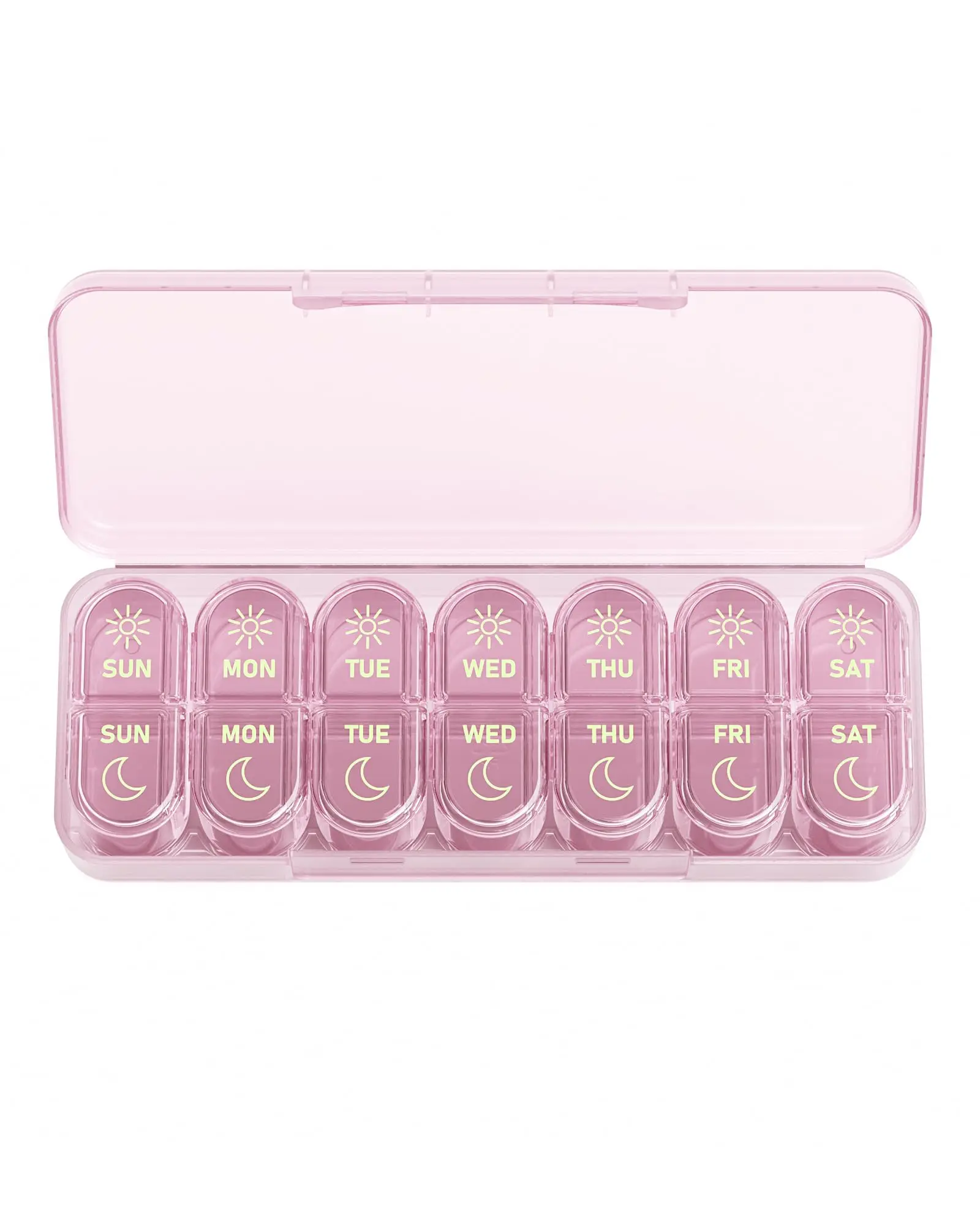 Dual-Compartment Weekly Pill Organizer for Travel & Daily Supplements