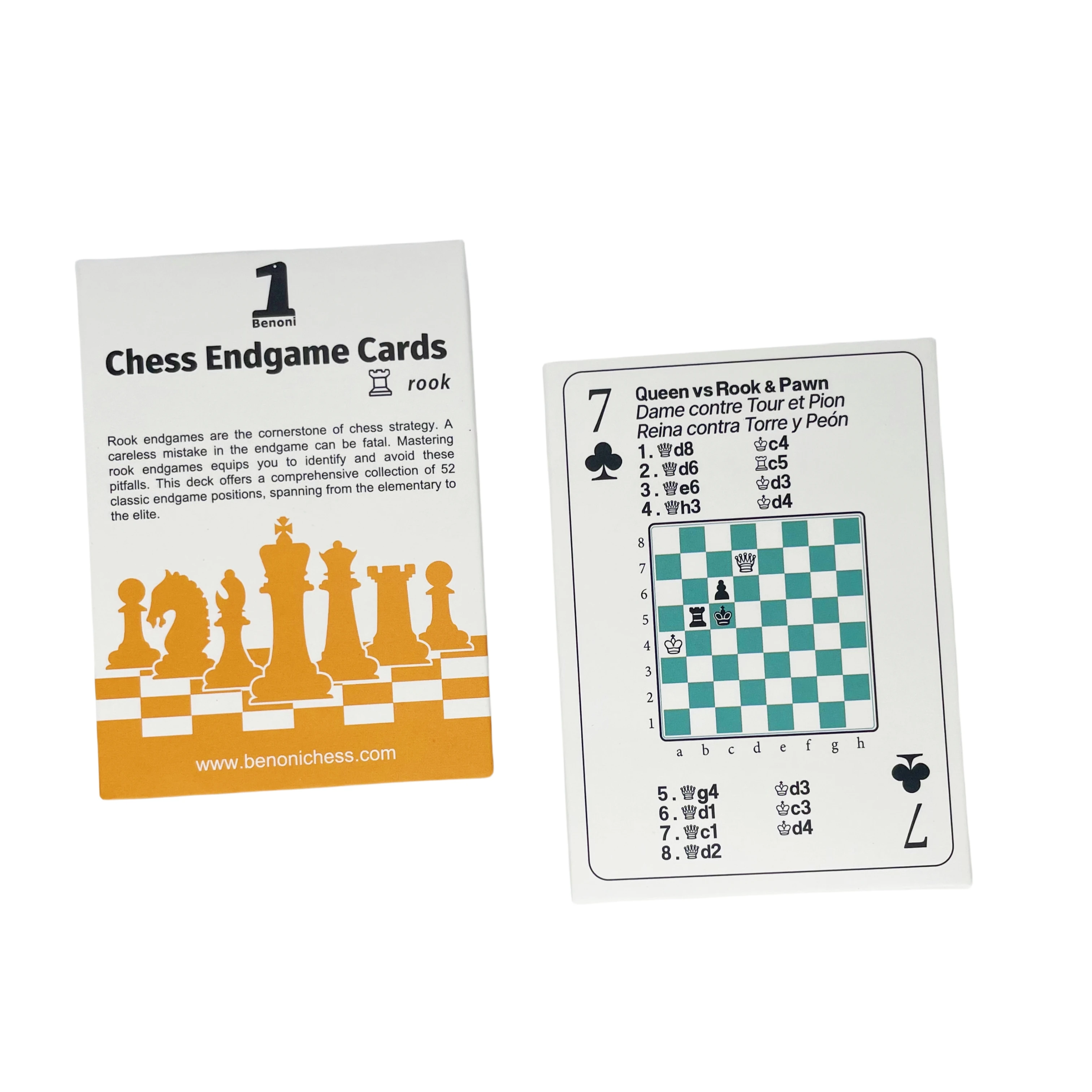 Benoni Chess Endgame Cards (rook) &ndash; Master Chess Skills, Checkmate Tactics, Ideal Gift for Enthusiasts