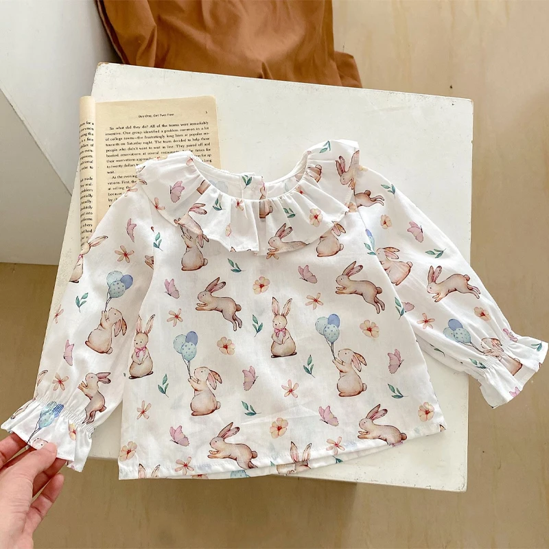Autumn Baby Girls Clothing Rabbit Print Top