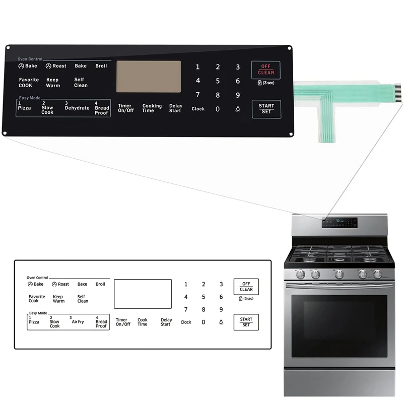 

DG34-00027B Membrane Switch Touchpad Sticker Replaces for Samsung Range Oven NX58H5600SS, NX58J5600SG, NX58F5700WS, NX58M5600SB