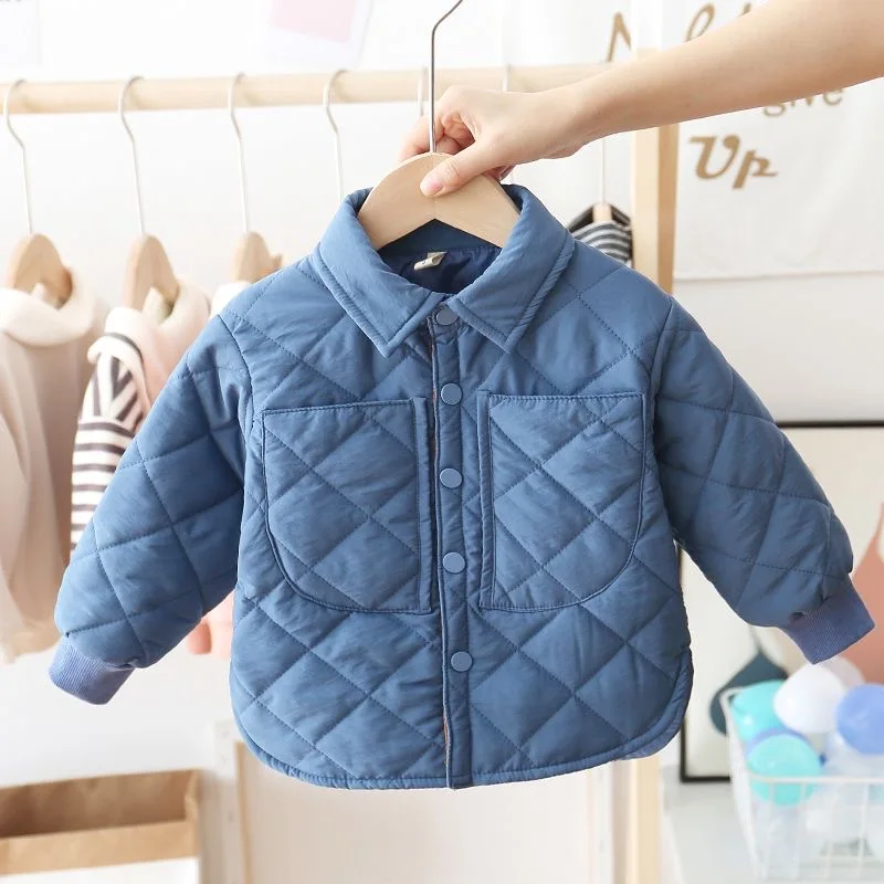 소년 소녀 가을 및 겨울 코트 의류  긴팔 패딩 재킷 어린이 셔츠 스타일 탑스 외투 의류 1-12세