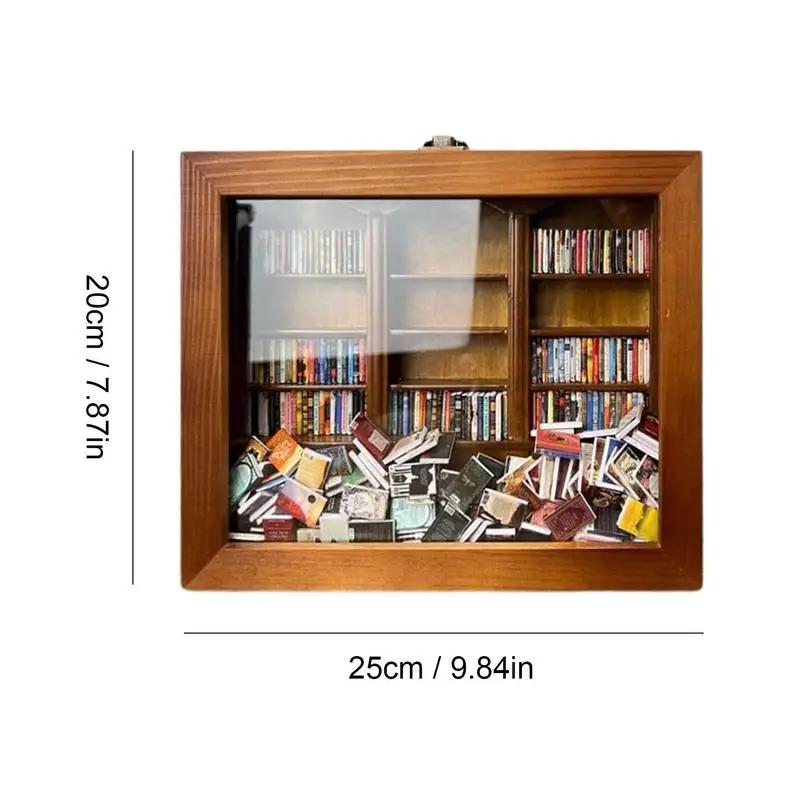 Miniature Wooden Bookshelf Stress Reliever Decor