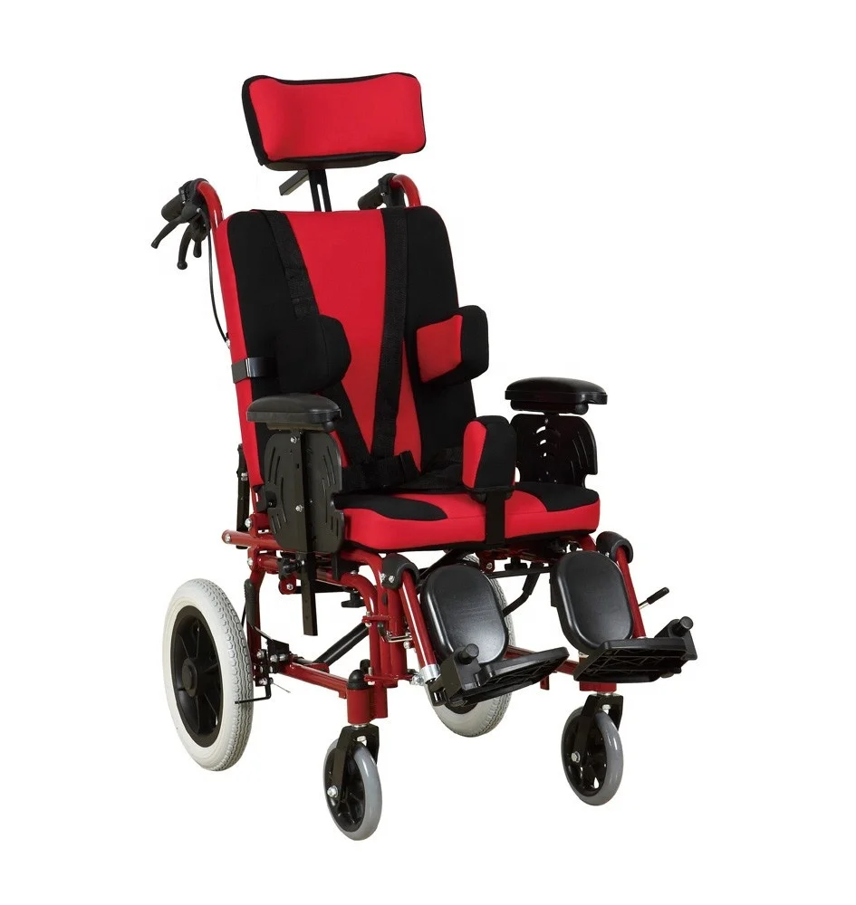 Aluminum Wheelchair Stroller Cerebral Palsy for Cp Kid with Adjustable Reclining High Back