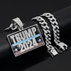 Trump 2024 Necklace US Presidential Election Campaign Souvenir Hip Hop Cuban Jewelry 5