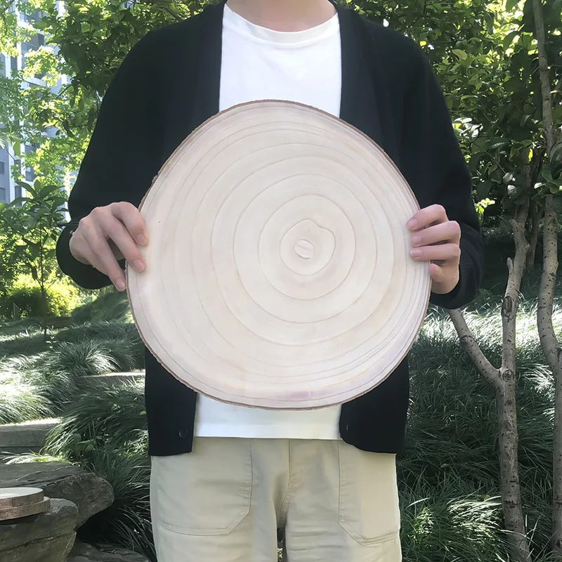 1Pc Large Unfinished Wood Slices,Round Wood Discs with Tree Bark