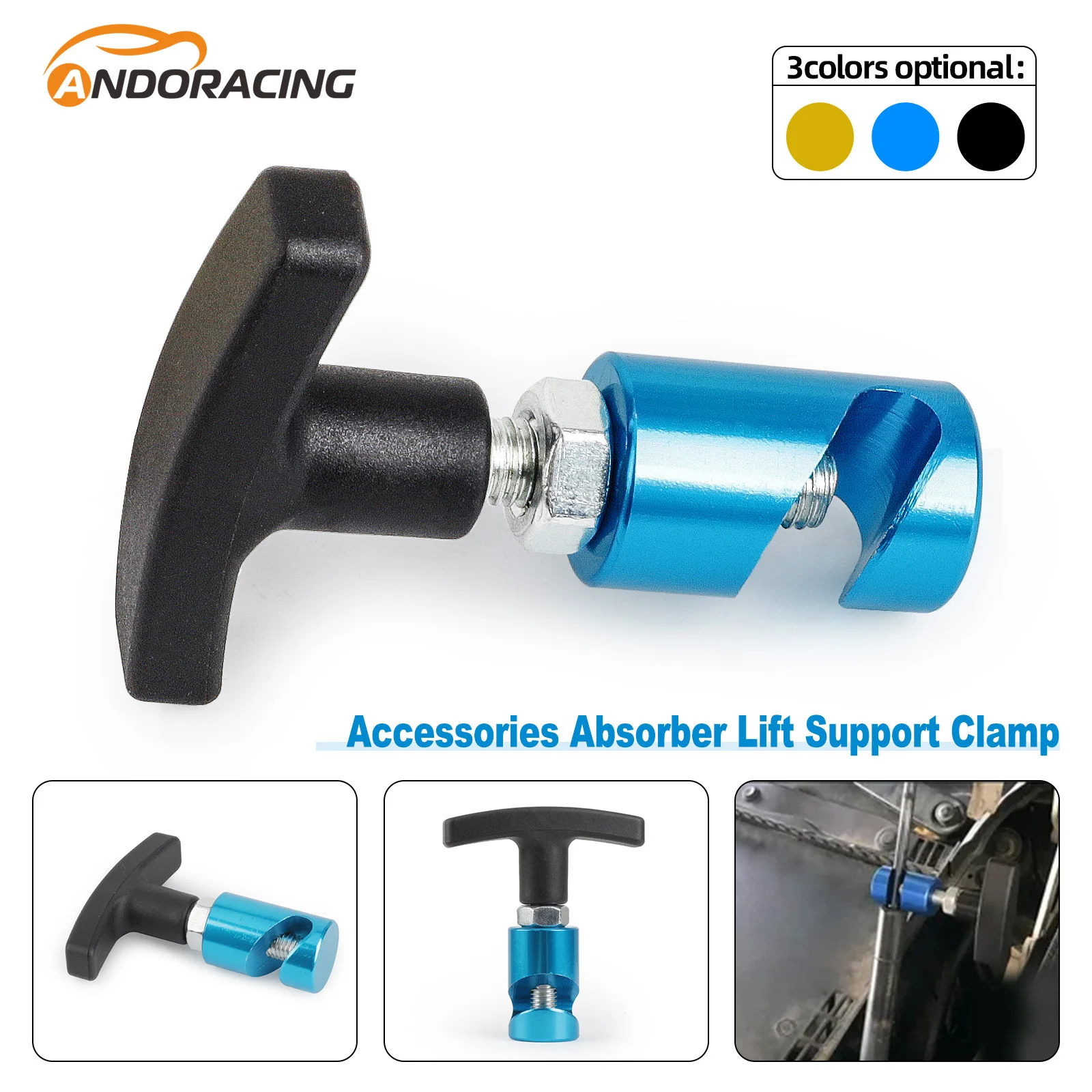 AluminumCarHoodHolderAirPressureAntiSlipFixingClamp