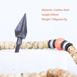 Precision Archery High Carbon Steel Broadhead Arrow Tips - 6 Pack (6pcs)