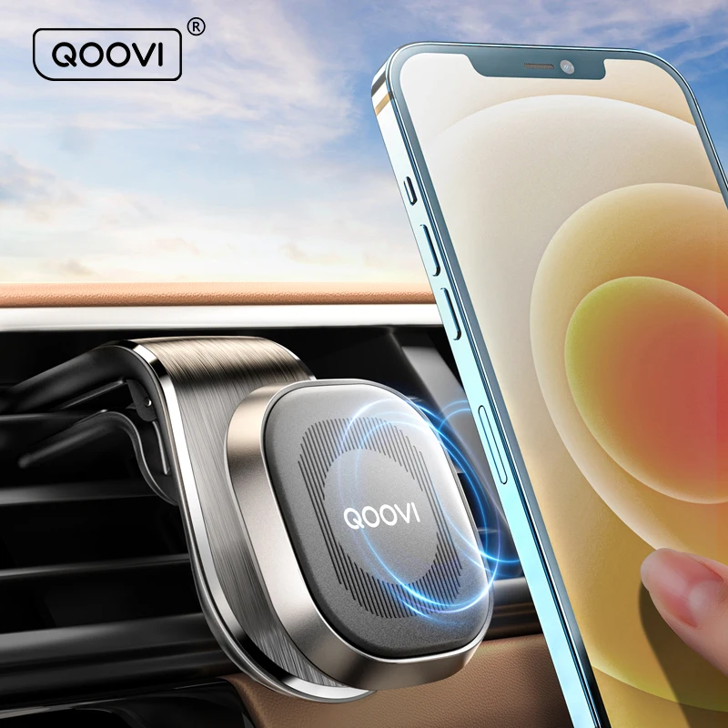 QOOVI Magnetic Car Phone Holder Air Vent Mount 360 Degree for iPhone Samsung Xiaomi