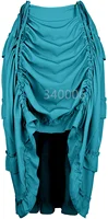 Steampunk Women Skirts Gothic Irregular Shirring Pleated Party Maxi Long Skirt High Low Costumes Punk Sexy Corset Plus Size Red - Image 4