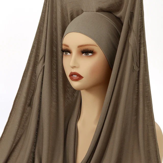 Hijab instantané en mousseline de soie avec boucle magnétique, couleur unie, écharpe musulmane pour femme, Turban islamique, bandeau à la mode, châle, nouvelle collection