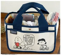 Snoopy Canvas Multifunction Handbag Boys and Girls Cartoon Cute Tote Bag Desktop Organizer storage Bag shopping bag 1