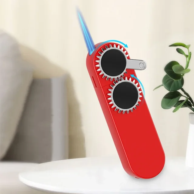 Personalized Creative Rocker Gear Ignition Lighter Metal Windproof Blue Flame Lighter Cigar Cigarette Accessories Men's Gifts - Image 5