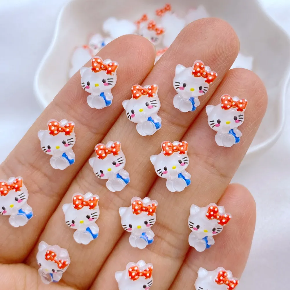 

50Pcs New Cute Mini 8*11mm Resin Little Small Cat Series Flatback Ornament Jewelry Making Manicure Hairwear Accessories