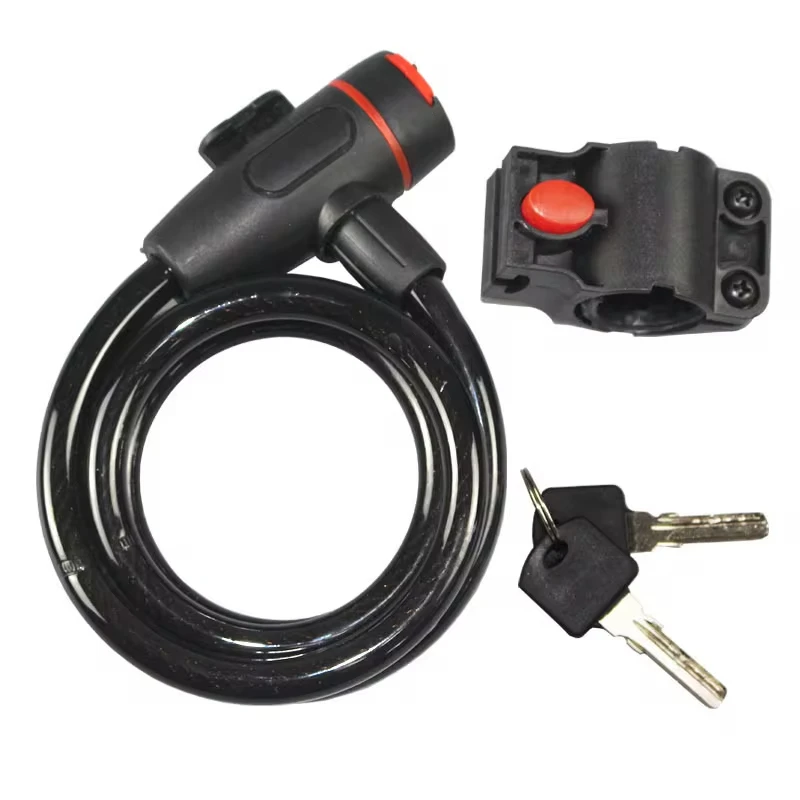 Universal Anti-Theft Stainless Steel Coil Bike Lock with Key