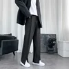 Spring/Summer Black Suit Pants Men Fashion Society Mens Dress Pants Korean Loose Straight Pants Mens Office Formal Trousers 2