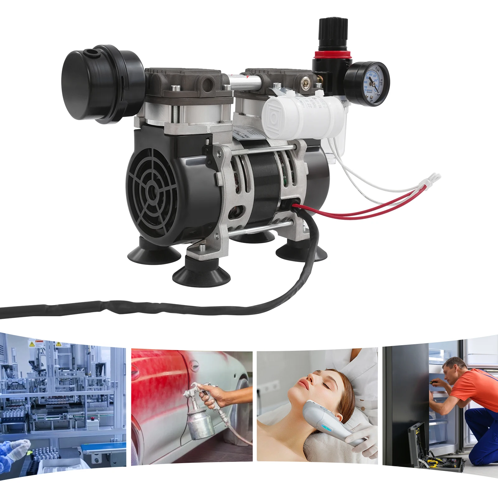 Freistehende 230W Labor-Vakuumpumpe aus Aluminiumguss OL210A Ölfreie Medizinische Geräuscharme Pumpe mit Kupferdrahtmotor und Luftfilter