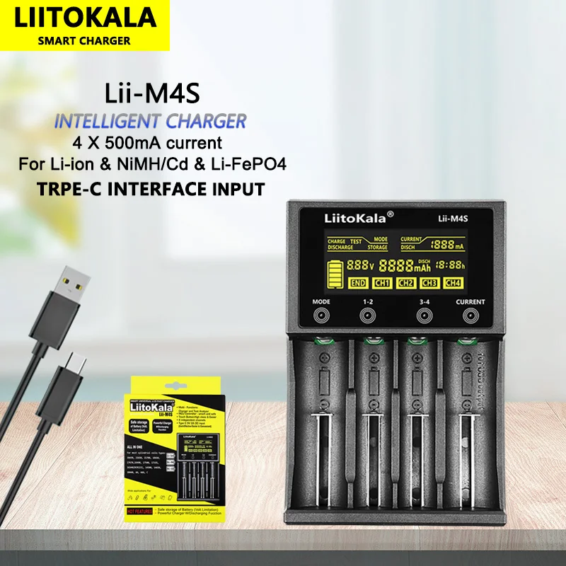 MXJFYY Chargeur Rapide De Batterie Liitokala LII-CH4 à 4