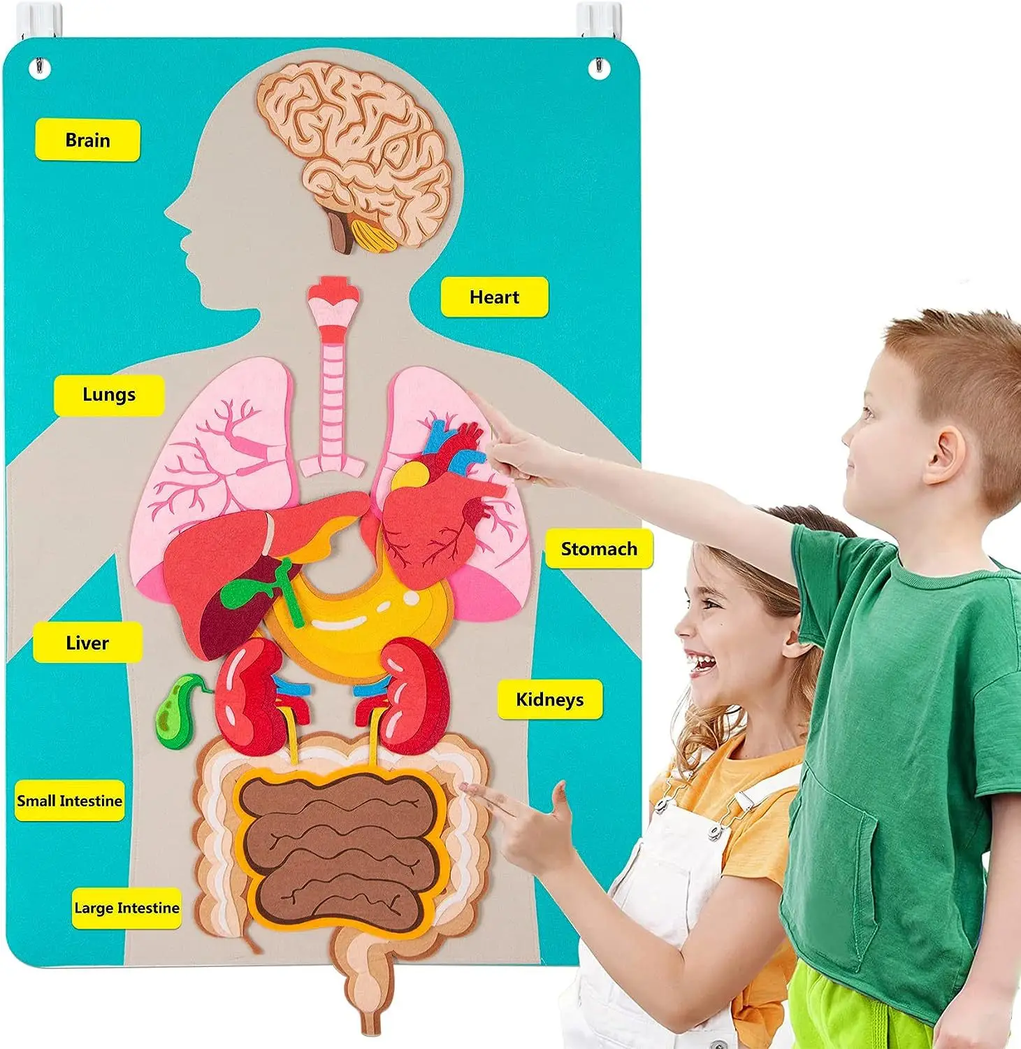 Montessori Body Parts Set Felt Board Stories Teaching Book For Toddlers Sensory Toy Preschool Teaching Story Travel Board