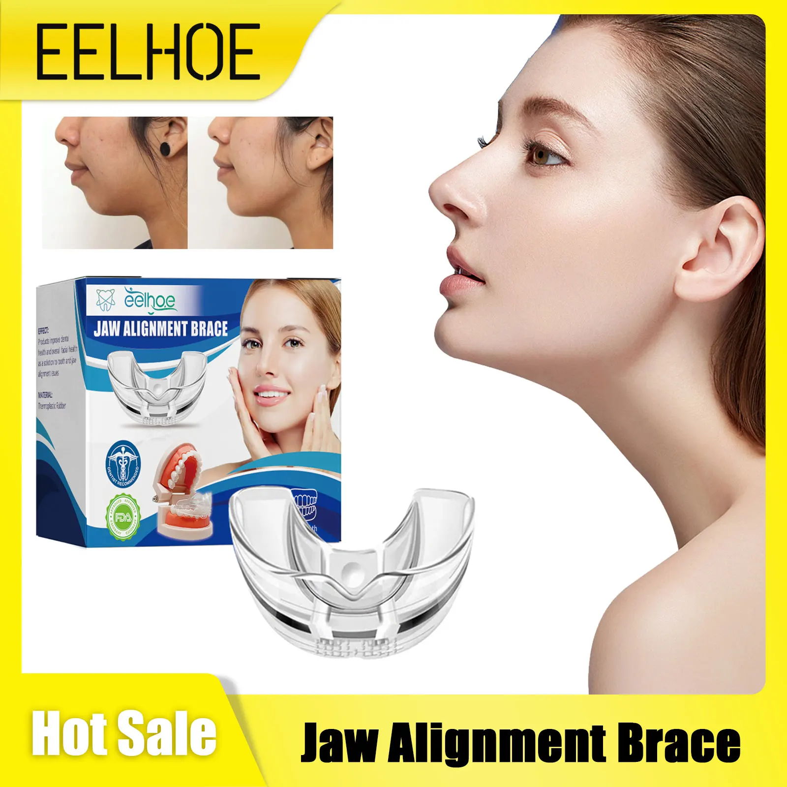 Jaw Alignment Brace Straightener Retainer Trainer Dental Appliance Improve Breathing Mandibular Line Orthodontic Teeth Corrector