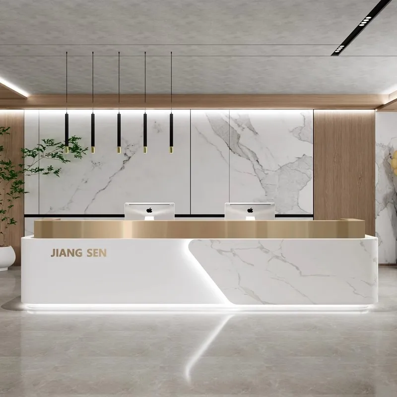 

Bar Office Front Desk Reception Counter Cash Spa Hotel Front Desk Modern Beauty Salon Comptoir De Caisse Boutique Shop Furniture