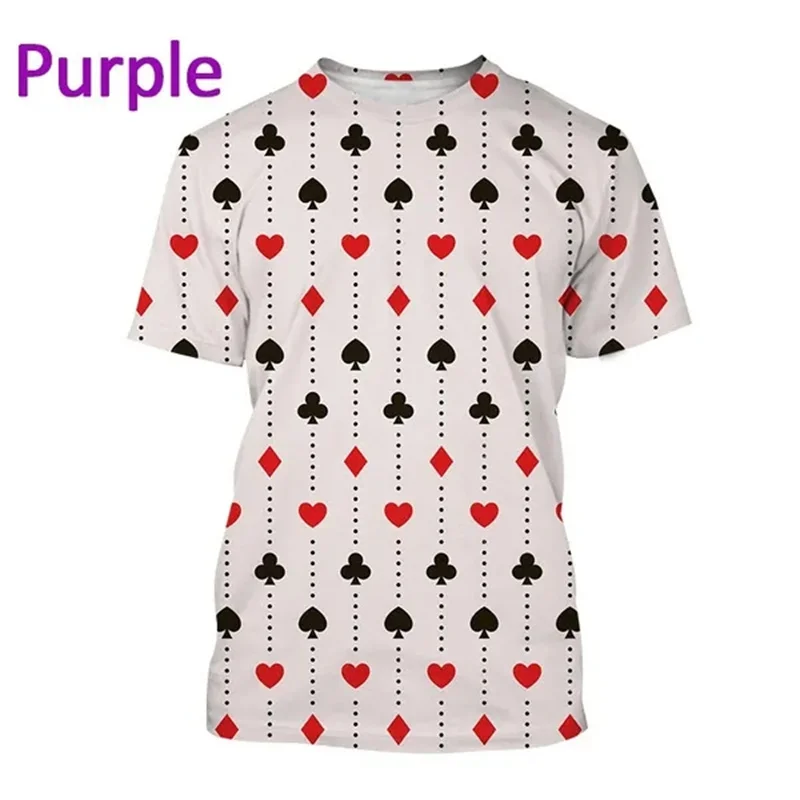 

New Poker Graphic Print Men's Short-Sleeve T Shirt Casual Fashion Card Game Harajuku Streetwear Top Women Clothes Couple's Tops