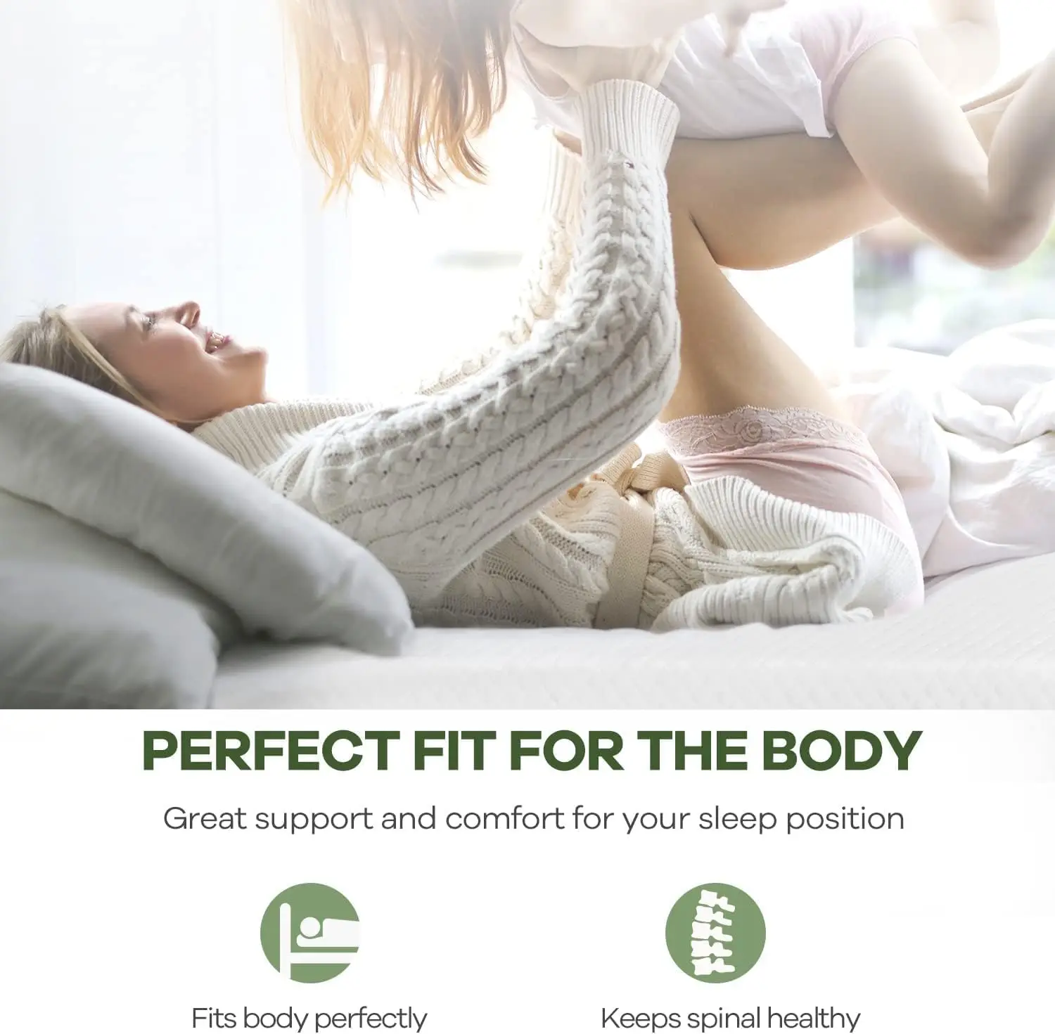 8 Inch Queen Gel Memory Foam Mattress Pressure Relieving, Cooling Gel Foam, Material & Construction，Bed-in-a-Box, White 4