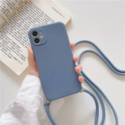 Silicone Crossbody Necklace Strap Lanyard Phone Case for One Plus 7 Pro (GRAY)