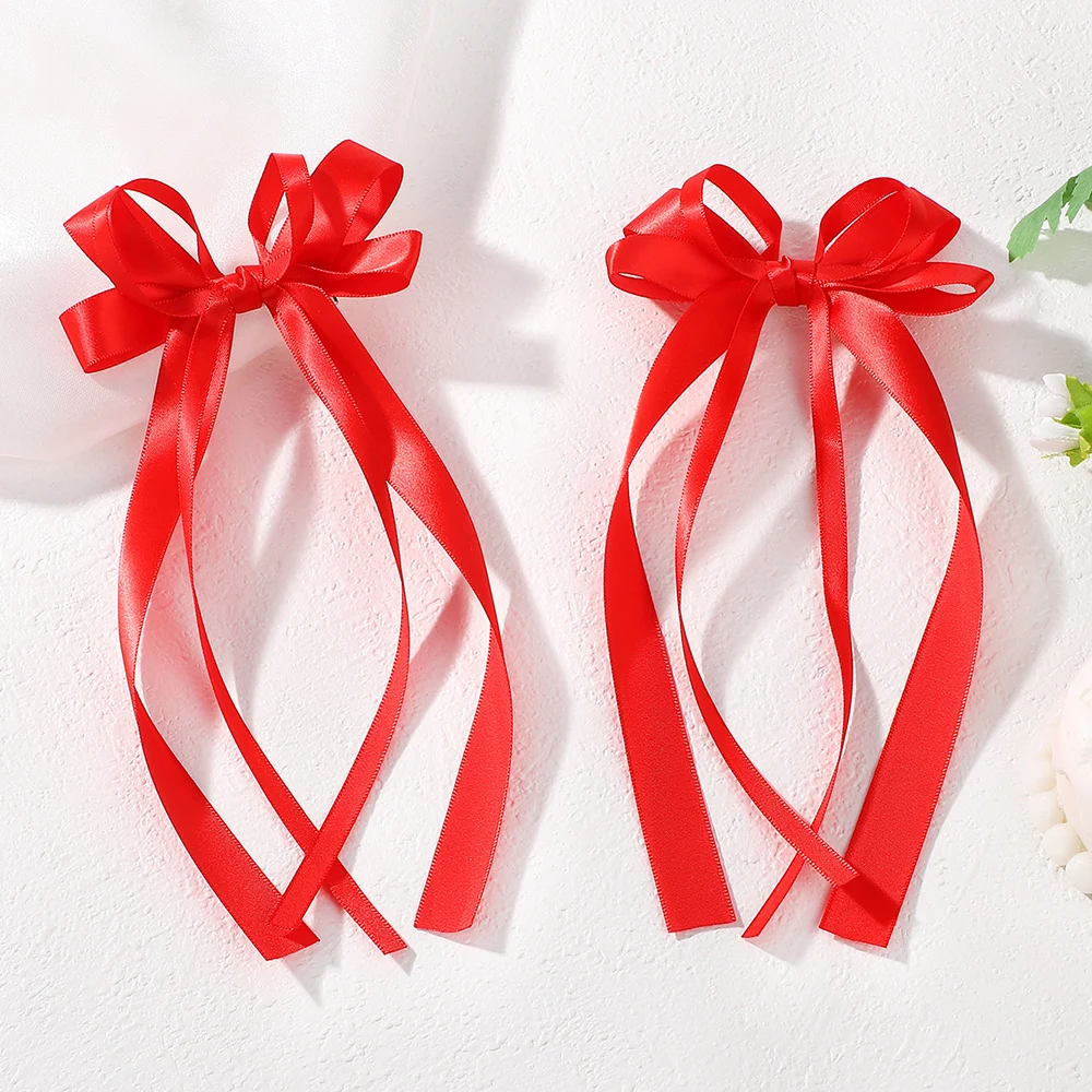 Elegant Black and White Bow Hair Clips