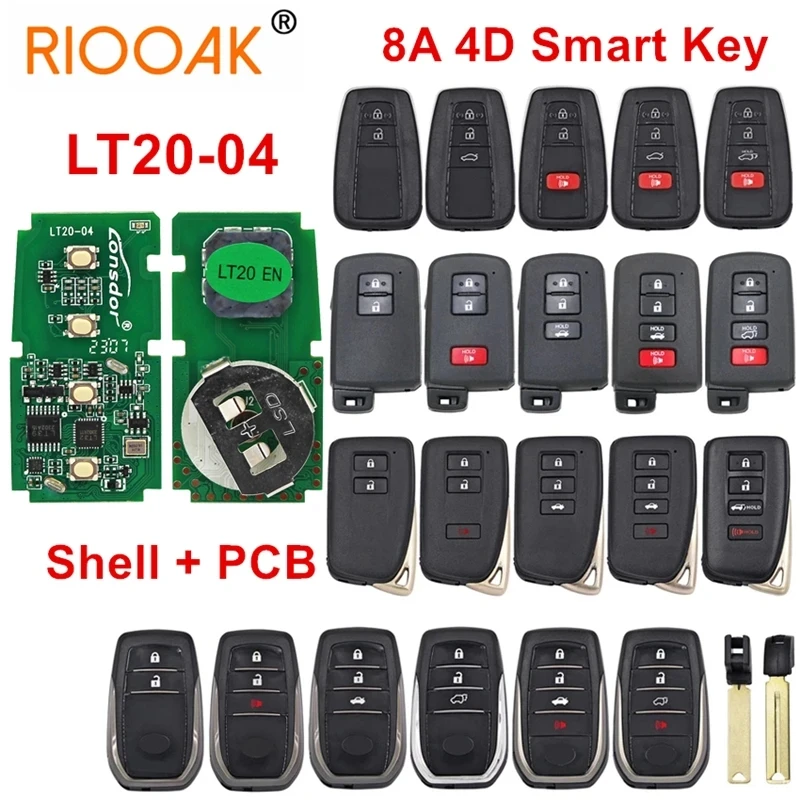 

Lonsdor LT20-04 8A 4D Universal Smart Remote Key for Toyota Lexus for KH100+ K518 K518ISE Support Board 0020/2110/7930/0010
