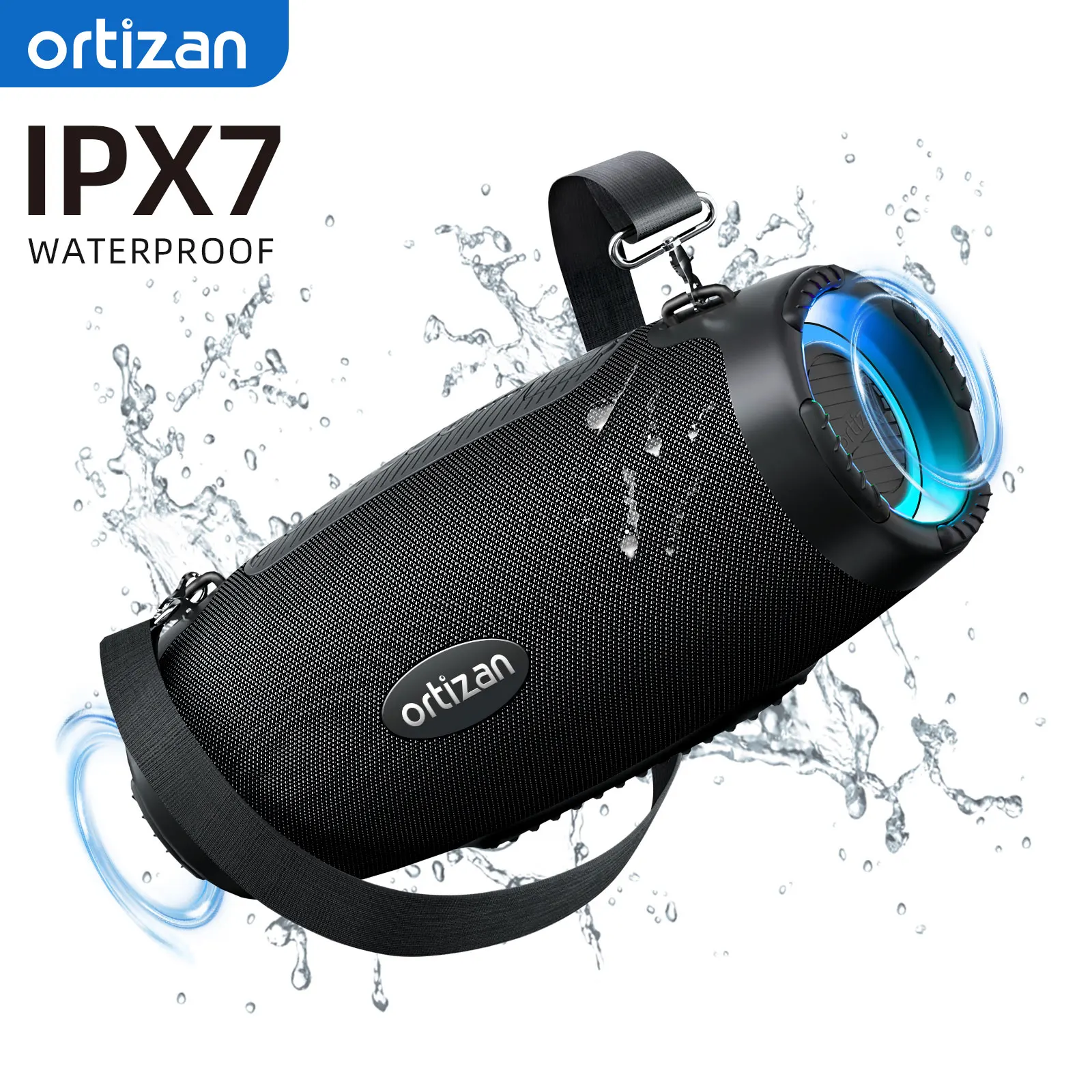 

Bluetooth-Колонка Ortizan 100 Вт с громким, мощным звуком и ужасными басами, водонепроницаемость IPX7/Время воспроизведения 18 часов/внешний аккумулятор/действительно Беспроводная