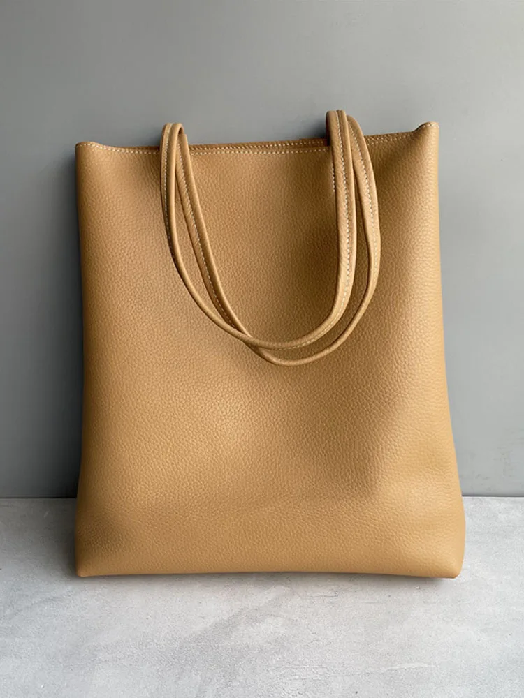 Women's Leather Tote Bag Large Capacity Genuine Cowhide Shoulder_voghion.com