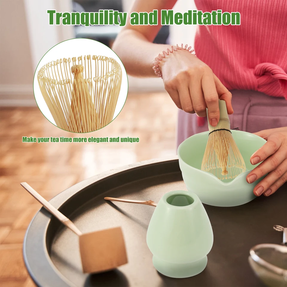 CINPIUK 9-Piece Matcha Tea Set – Japanese Matcha Bowl, Whisk, Scoop & Accessories For Tea Ceremony