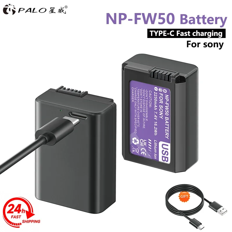 NP-FW50 NPFW50 NP FW50 Battery with USB-C Input for Sony