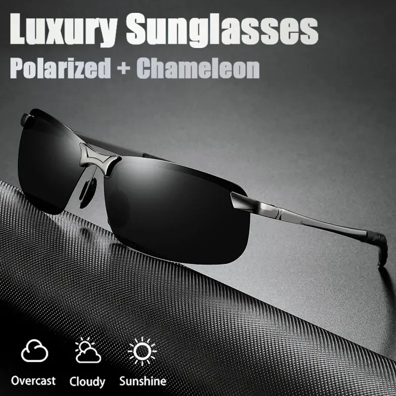 ALASICKA Fishing Photochromic Sunglasses Men Polarized Glasses Male Sun Glasses Day Night Vision Driving Eyewear polarized sunglasses night vision glasses fishing sunglasses