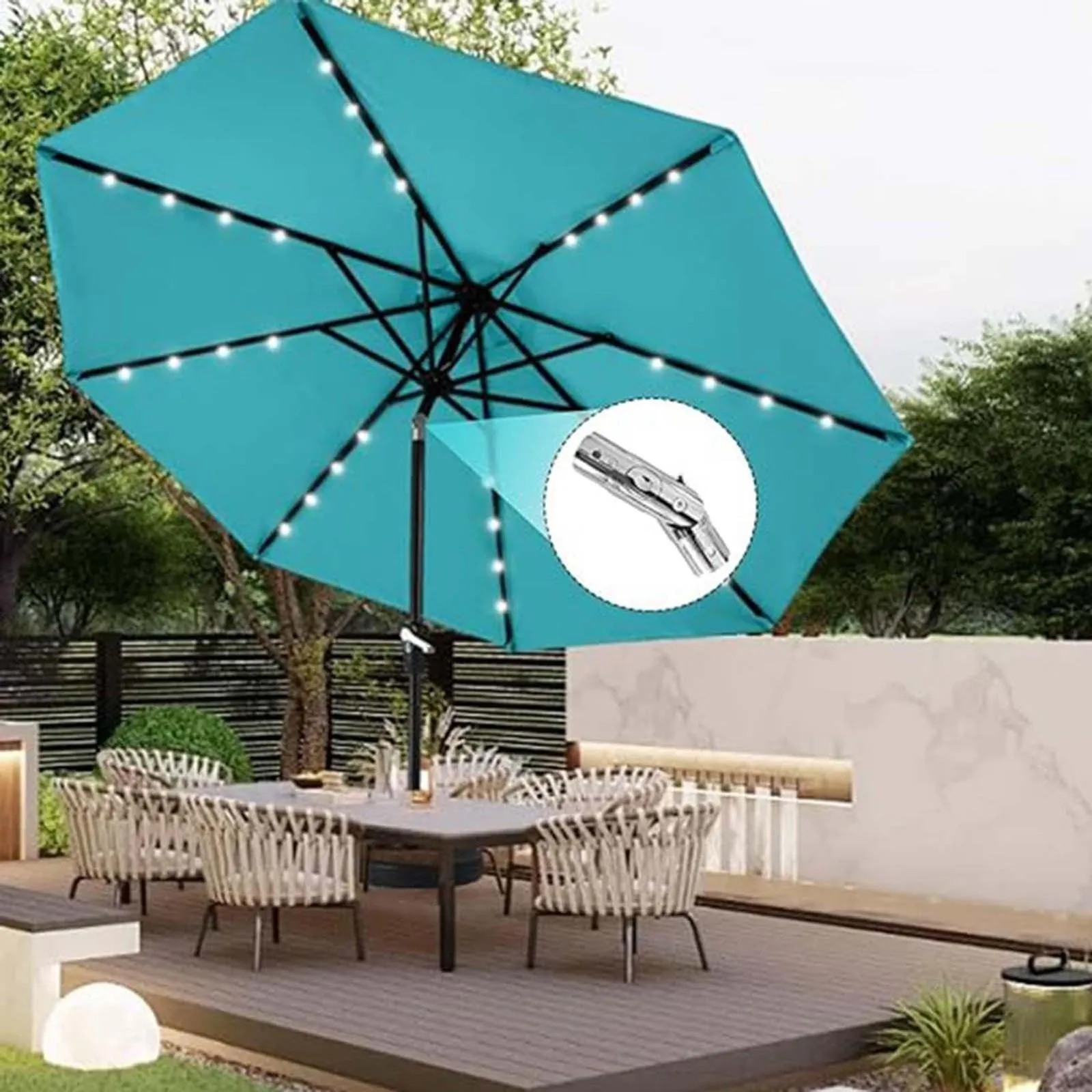 1x Detachable Patio Umbrella Shaker Turn Waterproof Outdoor Garden Party Balcony Parasol Pole Steering Patio Umbrellas Part