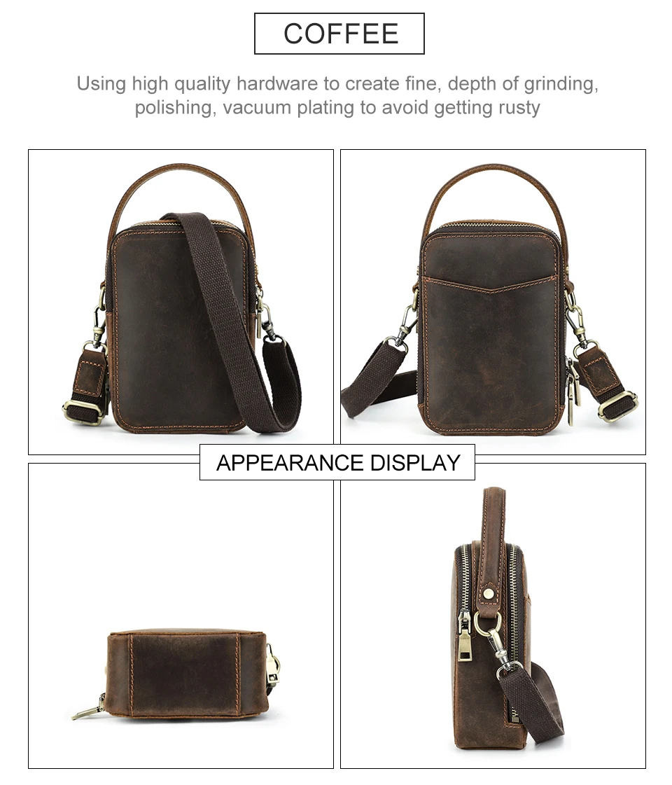 CONTACT'S männer Tasche Designer Echtes Leder Männer Kleine Schulter Tasche Vintage Umhängetasche Messenger Männlichen Geldbörse Telefon Taschen Handtasche – Detail 13