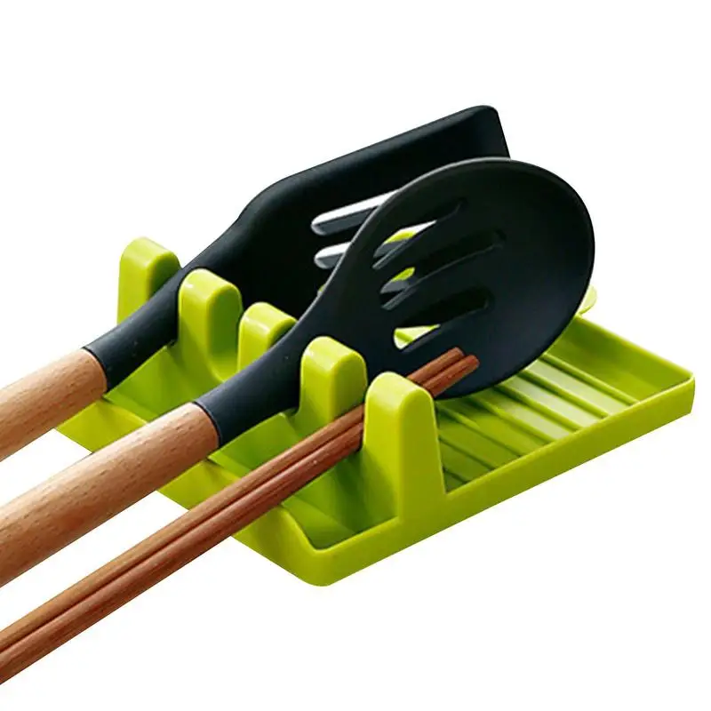 SpoonRestWithLidHolderHeatResistantCookingLadleHolderSpatula