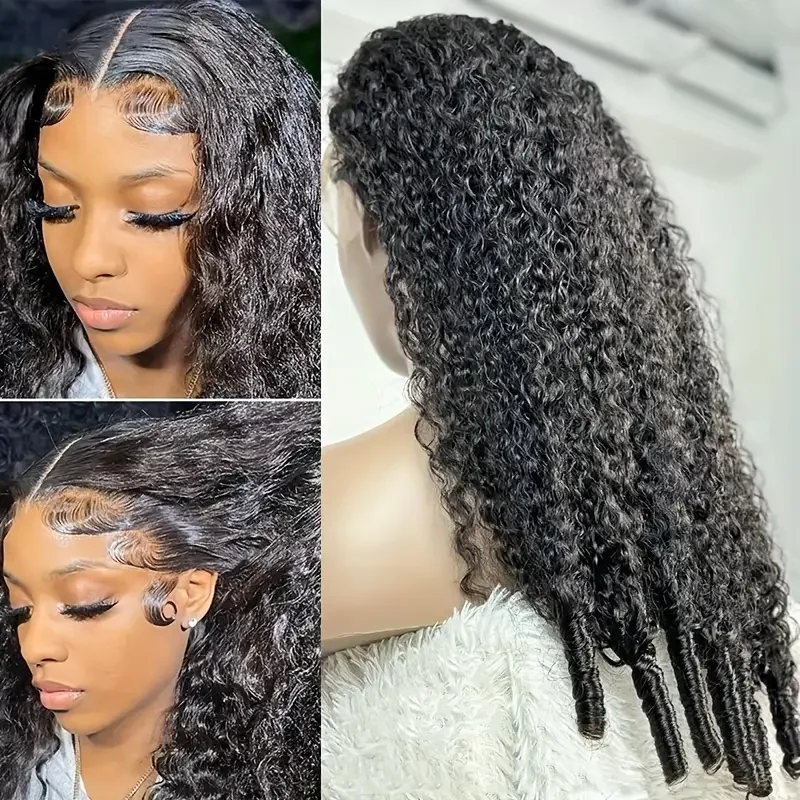 7x6 Burmese Curly Human Hair human Hair Wigs13x4 13X6 Hd Transparent Lace Front Wig Vietnamese Raw Human Hair 180% 200% Density 4