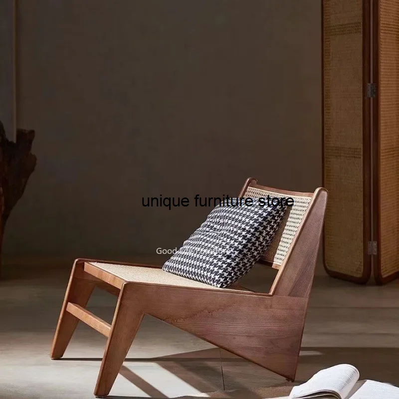 Nordic Home Chandigarh Chaise Longue Sedia Giapponese In Legno Massello Singolo Balcone Sedia Per Il Tempo Libero Sedia In Rattan Divano Sedia