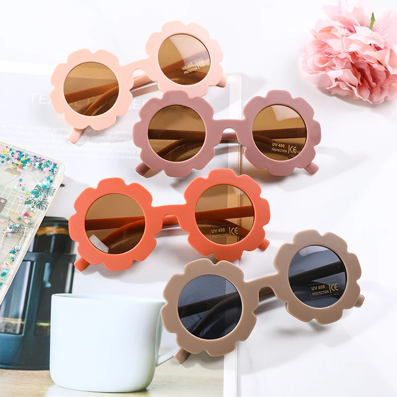 2022 Children's Flower Round Sunglasses Cute Kids UV400 for Boy Girls Toddler Lovely Baby Sun Glasses Infantil Oculos De_voghion.com